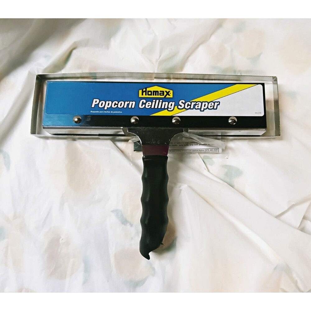 Homax 6100 Popcorn Ceiling Texture Scraper, 12 in Metal Blade. *DAMAGED